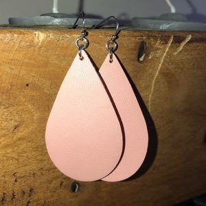 Leather tear drop earrings